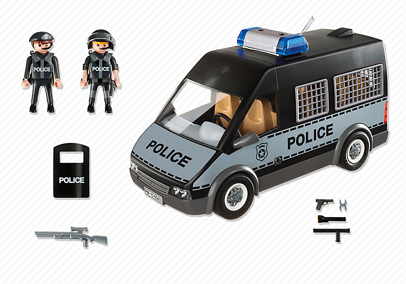 Игровой набор из серии Полиция - Бронированный фургон с полицейскими, со светом и звуком  
